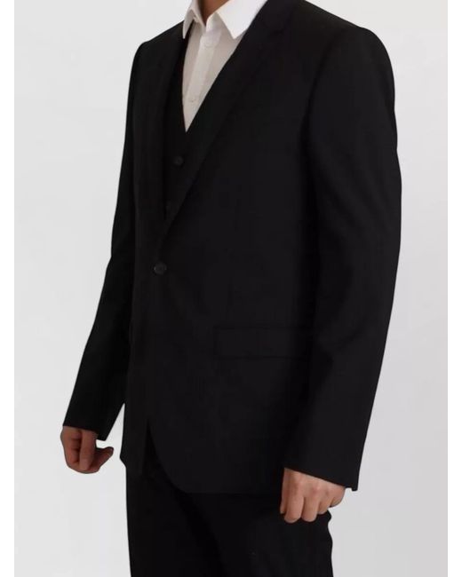 Dolce & Gabbana Black Virgin Wool Suit Jacket for men