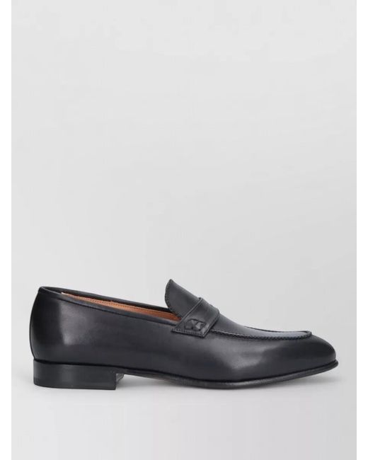 Ferragamo Gray Leather Sole Loafer Round Toe Design for men