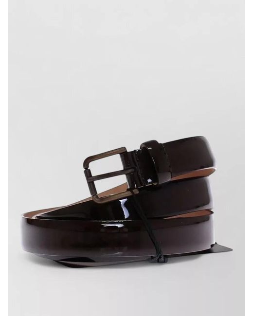 Dolce & Gabbana Gray Leather Logo Belt
