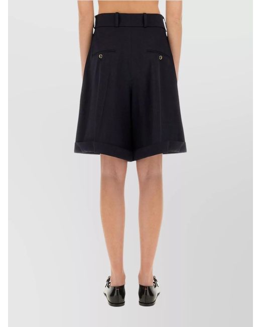Patou Black Wool Knee-Length Bermuda Shorts