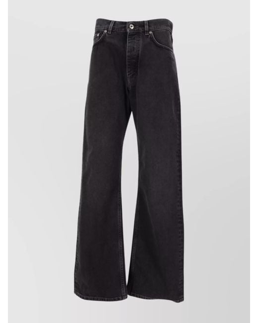 Off-White c/o Virgil Abloh Blue Cotton Wide-Leg Jeans for men