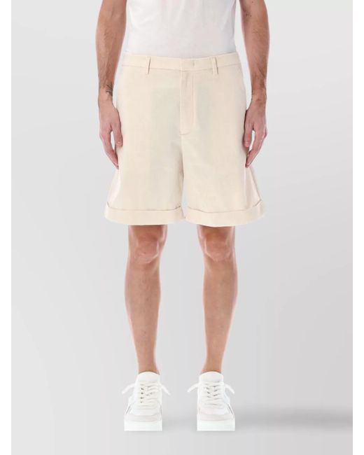Valentino Garavani Natural Cotton Tailored Bermuda Shorts for men
