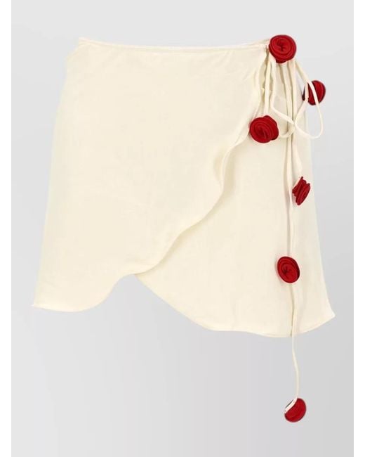 LaRevêche Natural Bouquet Pareo Skirt Asymmetric Buttons Tie