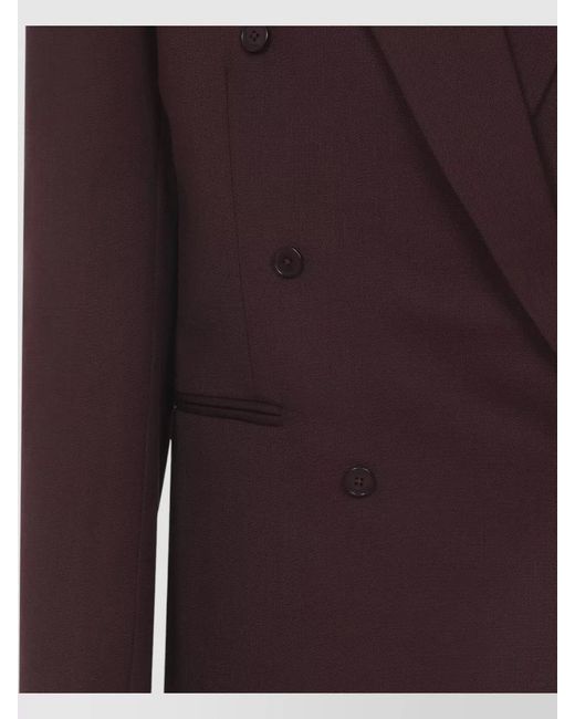 Frankie Shop Purple Monterey Structured Wool Single Breasted Blazer