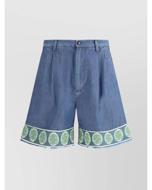 Valentino Blue Denim Tailored Shorts for men
