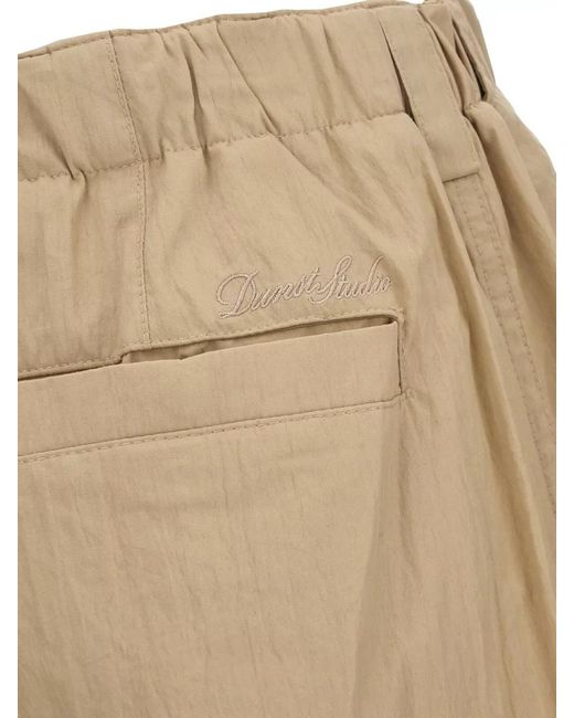 DUNST Natural Cargo Wide-Leg Trousers