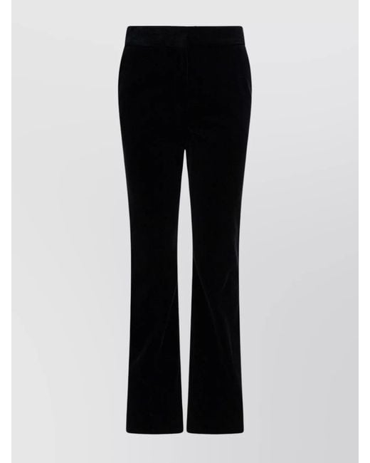 Golden Goose Deluxe Brand Black Velvet Slightly Flared Tailored Trousers