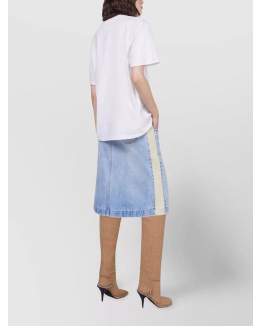 Stella McCartney White Cotton Logo Print Oversized T-Shirt