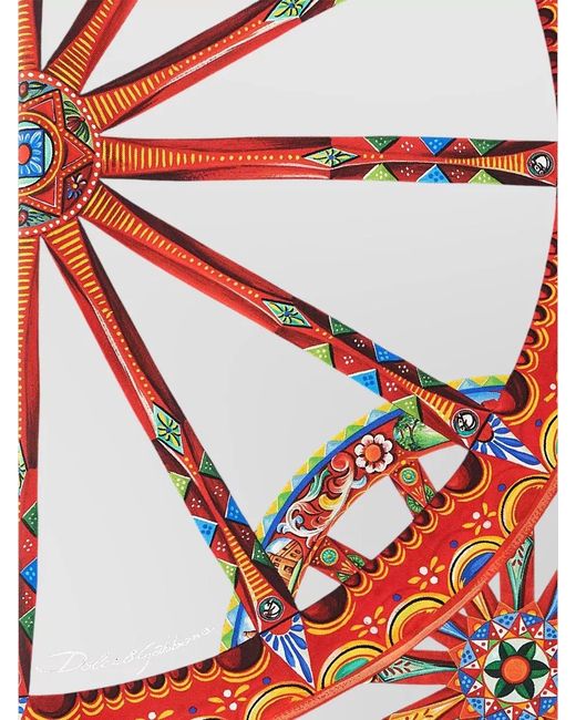 Dolce & Gabbana White Carretto Scarf Square Design Pattern