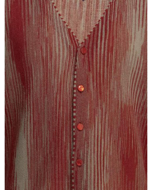 Needles Brown Striped Cardigan Long Sleeves Ribbed Trims for men