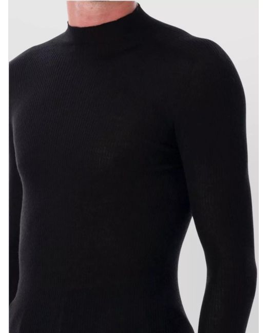 Rick Owens Gray Wool Ribbed Turtleneck Sweater for men