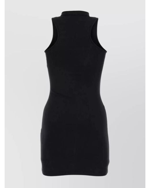 Off-White c/o Virgil Abloh Black Sleeveless Logo Print Midi Dress