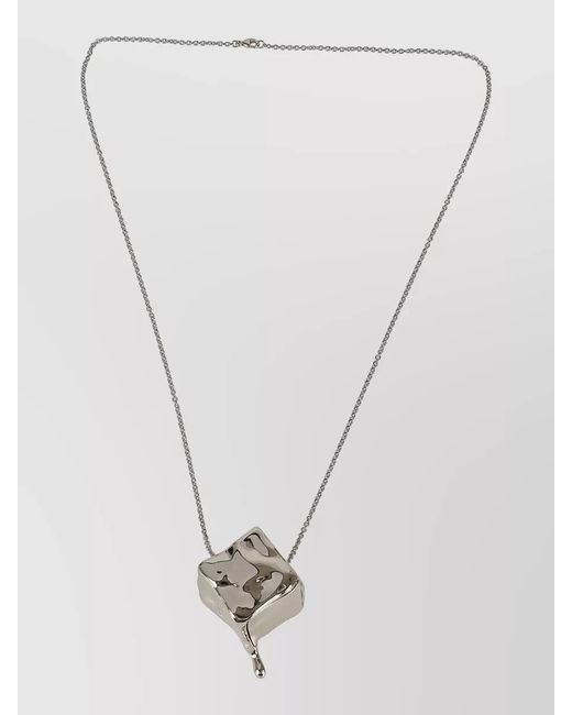 Rabanne White Chain Necklace Pendant Fine Link Design