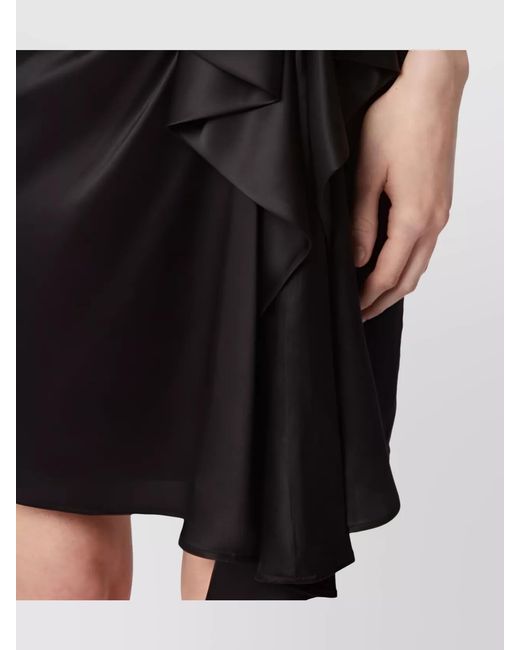 Nina Ricci Black Silk-Blend High-Rise Asymmetric Draped Midi Skirt