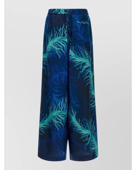 F.R.S For Restless Sleepers Blue Wide Leg Pants Featuring Side Pocket