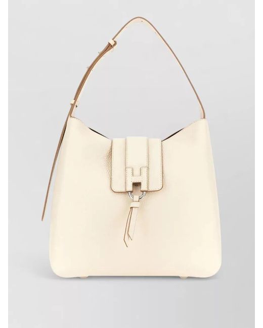Hogan Natural H-Hobo Leather Shoulder Bag