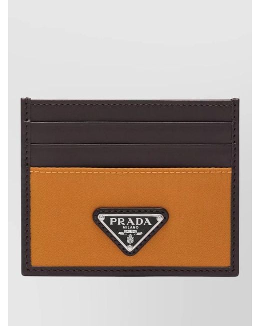 Prada Black Contrast Design Bifold Wallet And Cardholder for men