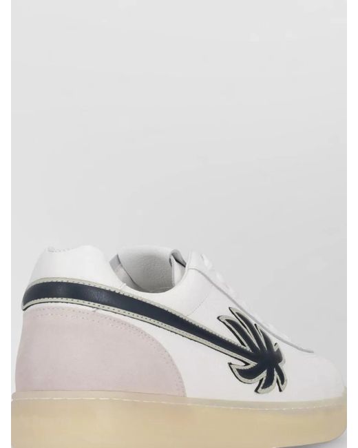 Palm Angels White Leather Low-Top Sneakers for men