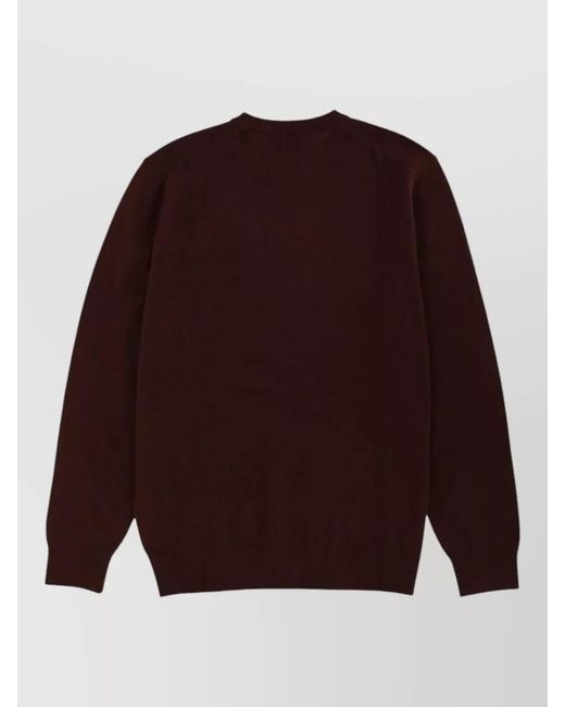 Mc2 Saint Barth Red Sweater Crew Neck Embroidery Ribbed Cuffs Hem for men