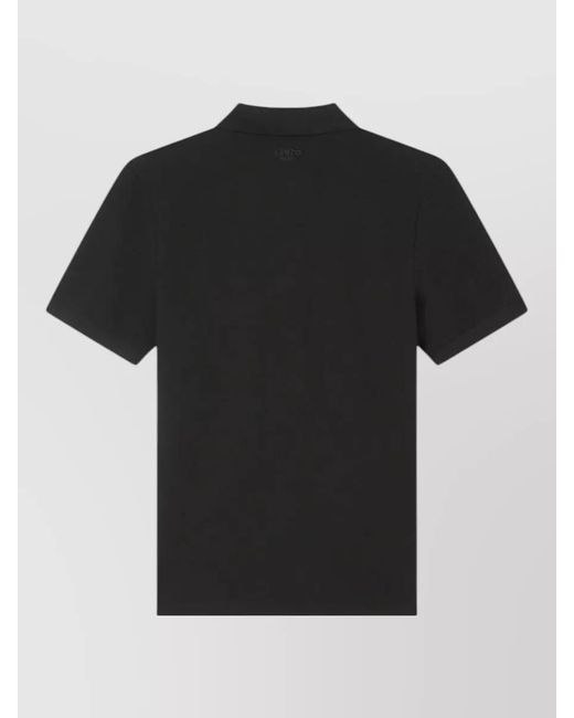 KENZO Black Cotton Slim-Fit Piqué Polo Shirt for men