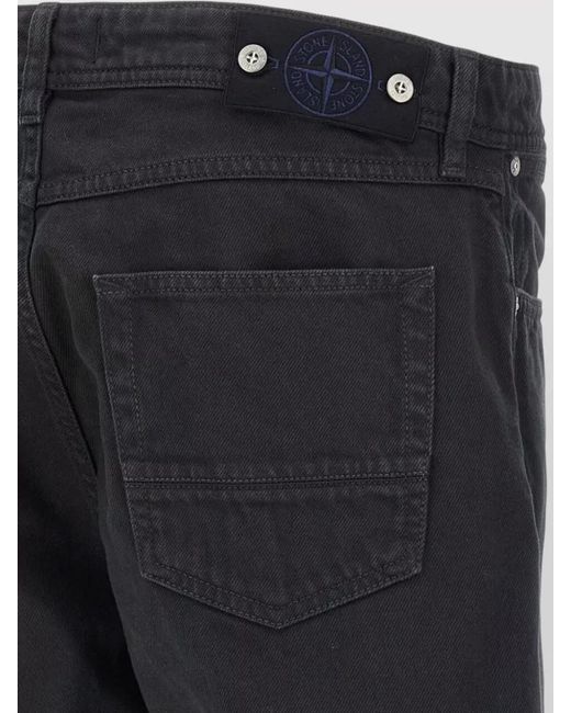 Stone Island Black Regular-Fit Straight-Leg Denim Jeans for men