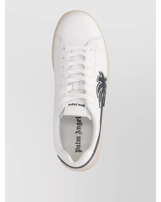 Palm Angels White Leather Low-Top Sneakers for men