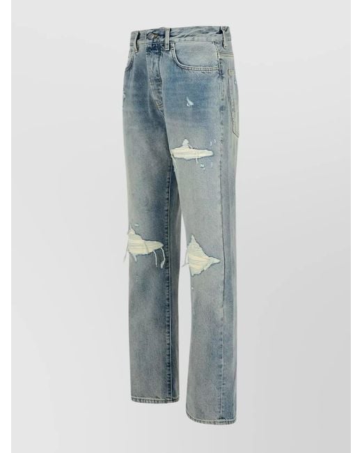Amiri Blue Cotton Straight-Leg Jeans for men
