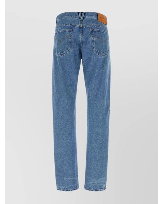 Versace Blue Denim Regular-Fit Straight-Leg Jeans for men