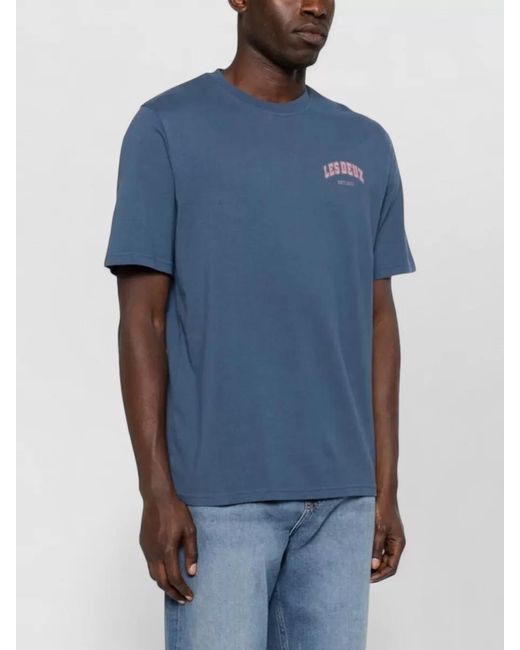 Les Deux Blue Brady Hoop Graphic Crew Neck T Shirt for men