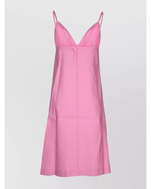 Jacquemus Pink Silk Blend Midi Dress
