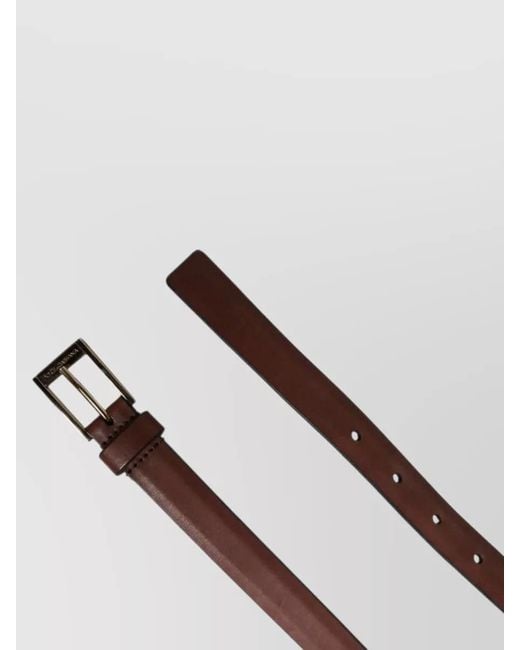 Dolce & Gabbana Brown Leather Belt Adjustable Metal Buckle for men