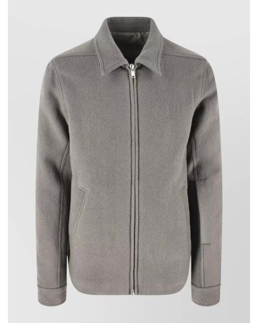 Rick Owens Gray Casual Long Sleeve Coat Easy Care for men