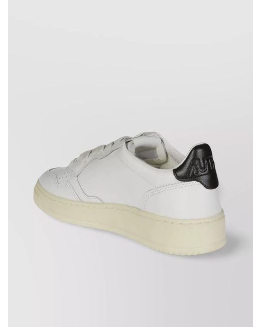 Autry White Leather Low-Top Sneakers