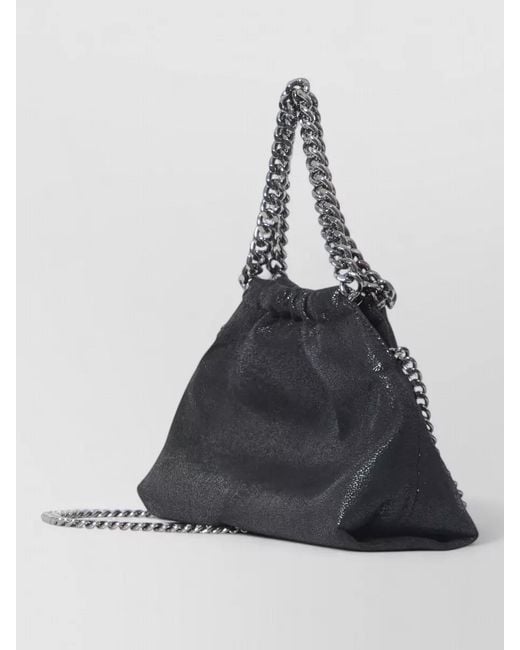 Stella McCartney Black Falabella Mini Shoulder Bag Drawstring Detail