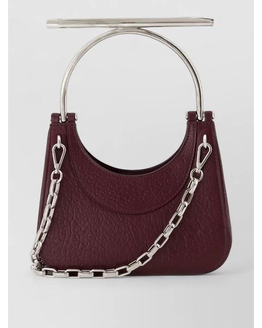 McQueen Red Mini Cross Bar Leather Clutch Bag