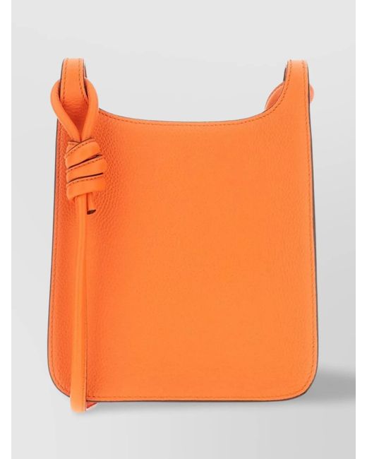 MCM Orange Mini Leather Crossbody Bag