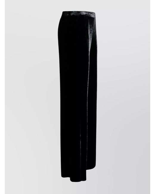 Etro Black Wide Leg Silk-Blend Palazzo Trousers
