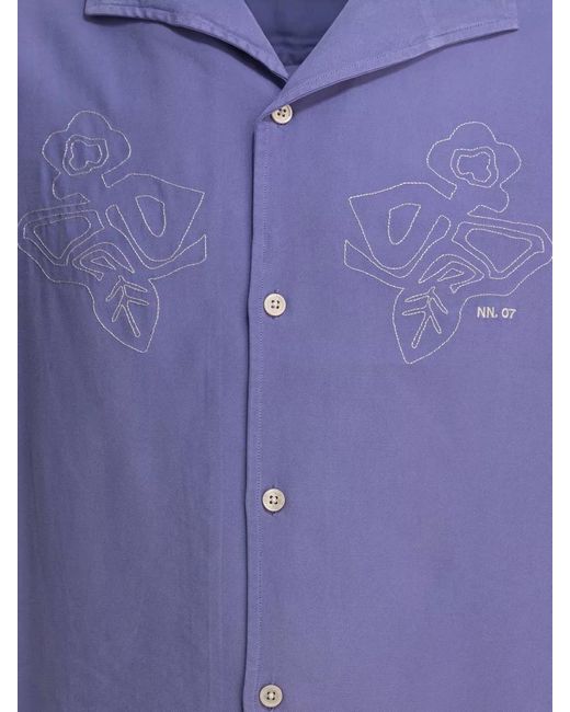 NN07 Purple Viscose Shirt for men
