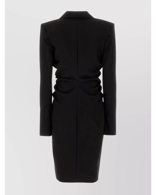 Tom Ford Black Gathered Tailored Maxi Dress