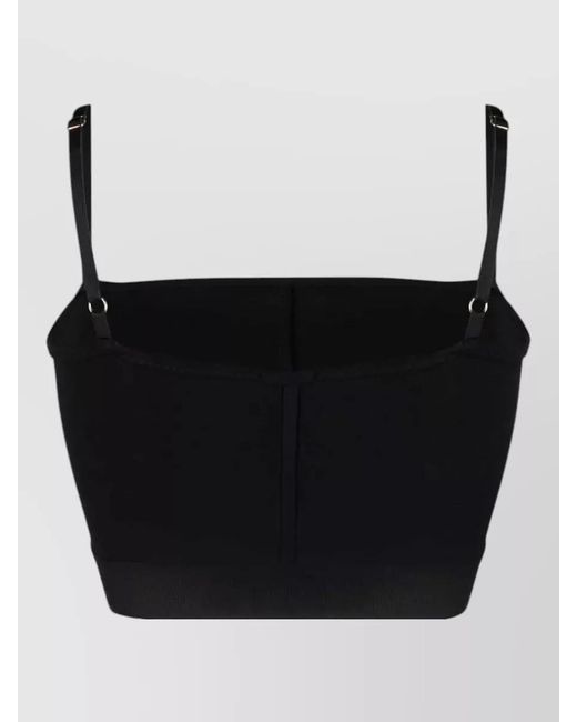 Tom Ford Black Stretch Logo-Band Square-Neck Bralette