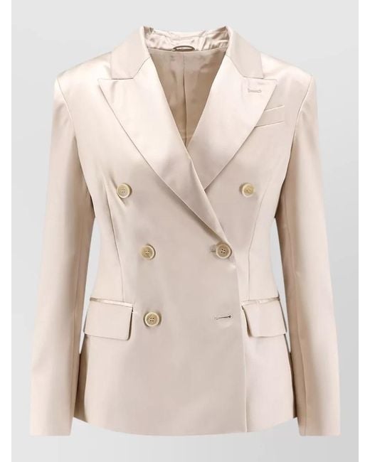 Brunello Cucinelli Natural Silk Double-Breasted Blazer