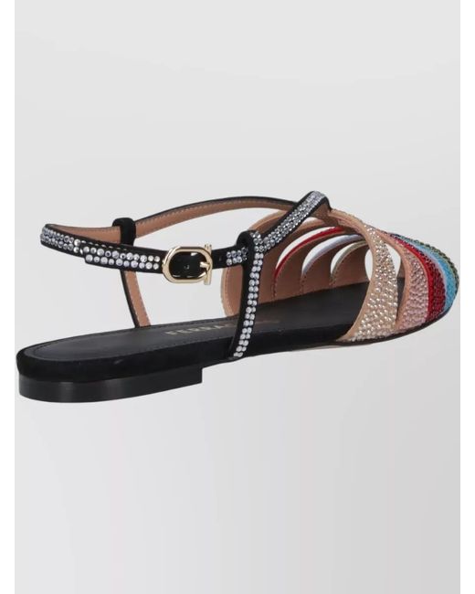Ferragamo Multicolor Leather Sandals With Heel