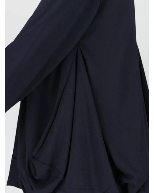 Comme des Garçons Blue Knitwear Long Sleeves Round Neck Pleated Design