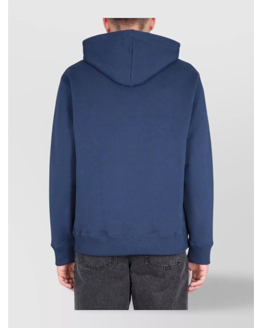 Etudes Studio Blue Ribbed Cross-Neck Hoodie for men