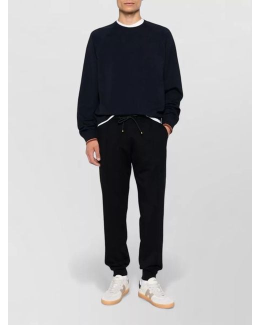 Paul Smith Blue Artist Stripe Cotton Knit Pullover for men