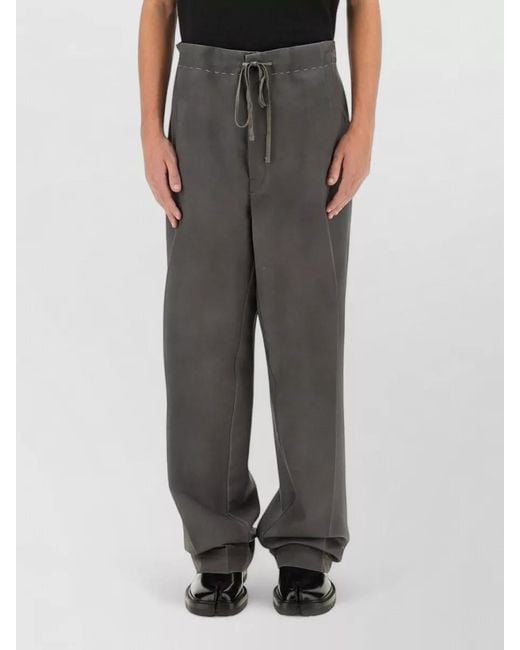 Maison Margiela Black Mohair Wool Oversized Wide-Leg Trousers for men
