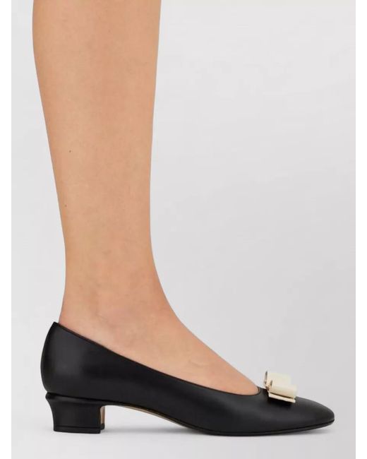 Ferragamo Metallic Leather Vara 2.0 Pumps
