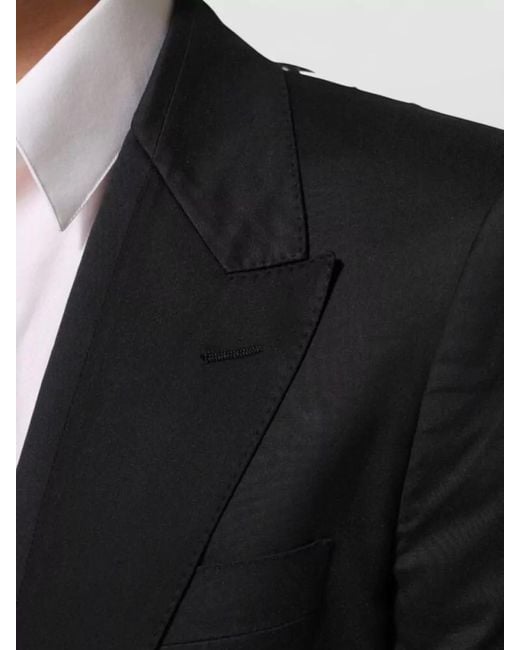 Dolce & Gabbana Black Cotton Two Button Suit Jacket Blazer for men