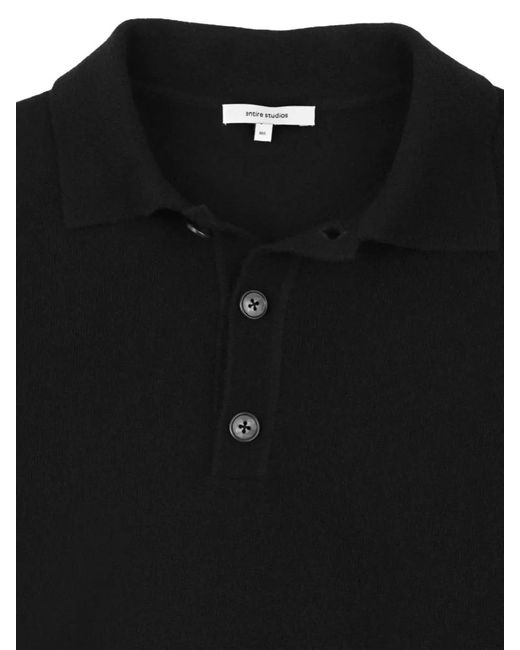 Entire studios Black Long Sleeve Polo Shirt for men