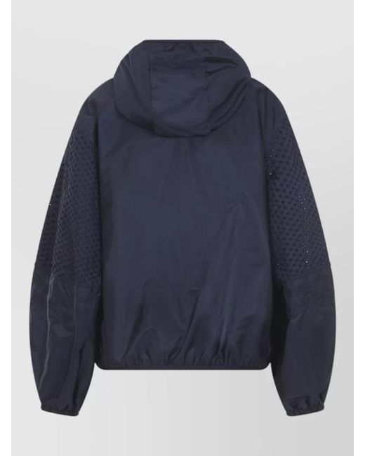 Moncler Blue Zelkova Hooded Jacket Balloon Sleeves